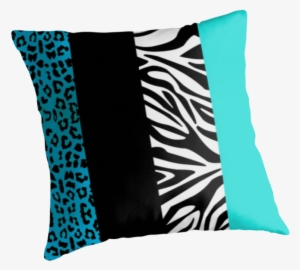 "aqua Blue Zebra And Leopard Animal Print Stripes" - Red Leopard And Zebra Animal Print Postcards (pack #570393