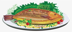 Fried Fish Dish Clip Art - Fried Fish Clipart #570525