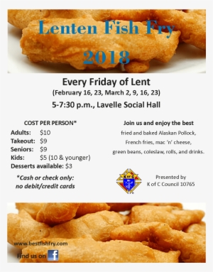 Lenten Fish Fry - Knights Of Columbus #571213