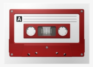 Art Print: Pixels' Red Audio Cassette Tape, 61x41cm. #571670