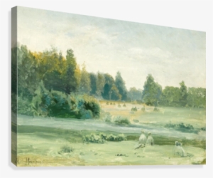 Hayricks By The River Canvas Print - Artist #571994