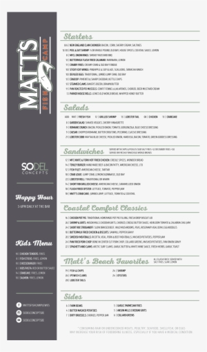 Matts Fish Camp Lewes Dinner Menu Fall 2018 01 - Matt's Fish Camp Lewes #572182