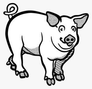 Wild Boar Line Art Drawing Black And White Free Commercial - Line Art Of Pig #572952