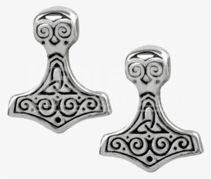Alchemy Gothic Thor Hammer Stud Pair Of Earrings #573480