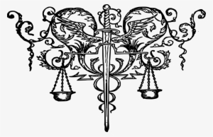 Tattoo Clip Art Sword Of Justice Tattoo Art - Scale Of Justice And Sword #573730