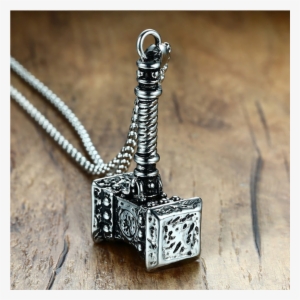 Thor Hammer Pendant Necklace - Mens Solid Viking Thors Hammer Pendant Necklace Stainless #574163