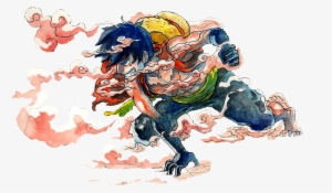 A Luffy On Your Dash I'm A Bit Late On The Birthday - Luffy Watercolor #576109