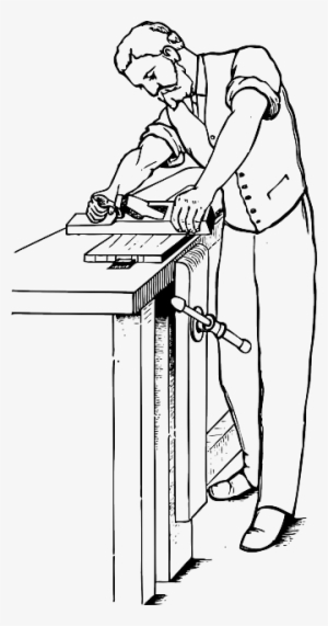 Man, Carpenter, Working, Worker, Testing, Workshop - Carpenter Drawing Png #577302