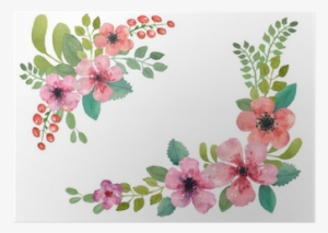 Watercolor Floral Border Square #578191