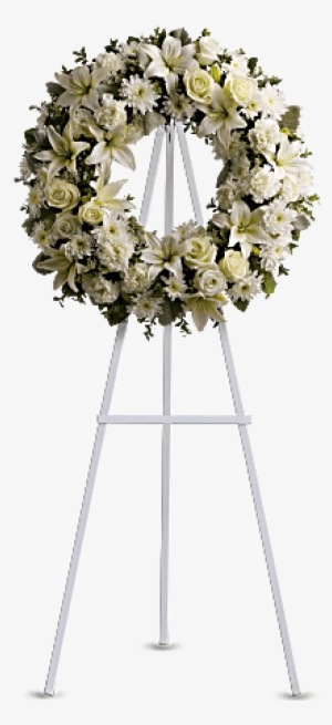 Serenity Wreath Standing Spray In Any Color - Funeral Arrangement Flowers San Jose #578294