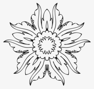 Flower Line Art Wikiclipart - Flower Line Art Png #579310