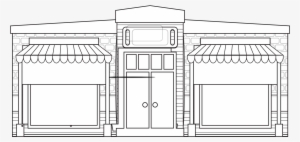 Store Fronts Shop 17 Black White Line Art 1969px 156 - Drawing #579868
