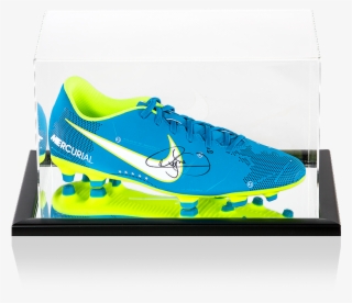Neymar Jr Signed Blue Nike Mercurial Njr Boot In Acrylic - Neymar Jr Football Boots #5701131