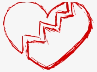 Drawn Broken Heart Line - Broken Heart Transparent Background #5701330