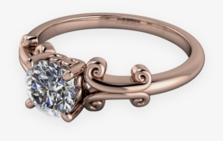 Rose Gold Solitaire With Filigree Detail - Engagement Ring #5702306