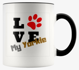 Love My Yorkie Two Toned 11oz Coffee Mug - 37 Years Married #5704281