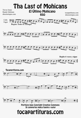 Partituras Para Fagot - Last Of The Mohicans Violin Notes #5707474