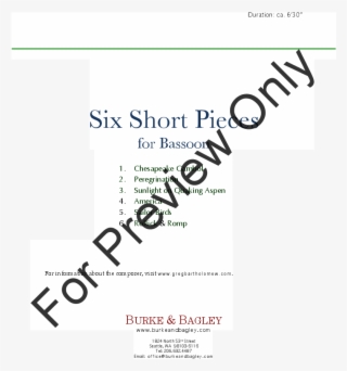 Six Short Pieces For Solo Bassoon Thumbnail - Clarinet #5707841