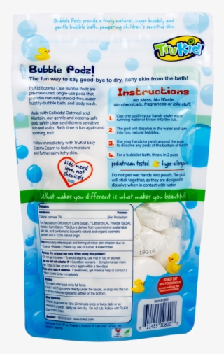Trukid Eczema Bubble Podz, Natural Bubble Bath #5710843