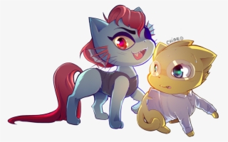 Undyne And Alphys Cat Version By Ckibe - Undertale Characters As Cats #5711472