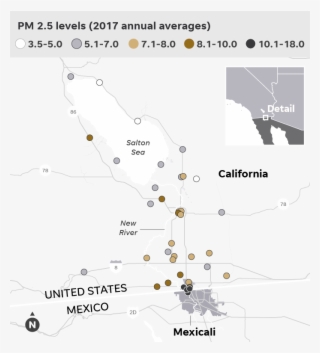 Air Monitors Show Levels Of Pm2 - Map #5713272