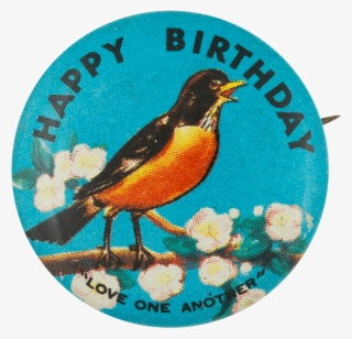Happy Birthday Love One Another - 2 Vintage Antique Buttons Happy Birthday Pinback Buttons #5715692