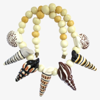 Flying Colors Ceramic Sea Shells Necklace - Bead #5718703