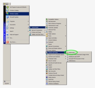 The Picture Below Shows The Location Of The “add Printer” - Windows Xp #5720383