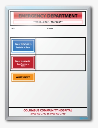 Columbus Community Hospital Er Patient Info Dry Erase - Hospital Patient Information Boards #5720733