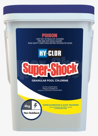 Hy-clor 4kg Super Shock Granular Pool Chlorine - Plastic #5725216 Hy-clor 4kg Super Shock Granular Pool Chlorine - Plastic #5725216
