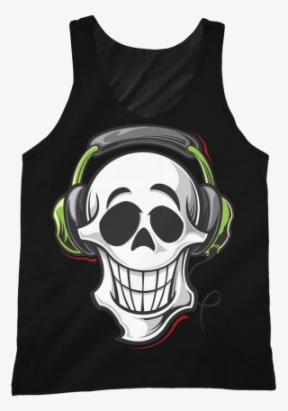Skull With Headphones Cut/sew Tank - Decoration Vinyl Sticker Skull Dj Wih Headphones Decoration #5727186 Skull With Headphones Cut/sew Tank - Decoration Vinyl Sticker Skull Dj Wih Headphones Decoration #5727186
