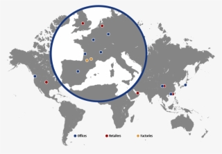 International Presence - White Black Background World Map Outline #5727297