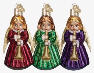 Old Word Christmas Angel With Horn Glass Ornament - Old World Christmas Claddagh Irish Glass Ornament #5729034