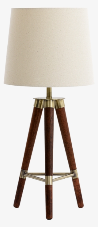 Image For Wooden Table Lamp With Beige Shade From Brault - Lampshade #5733383