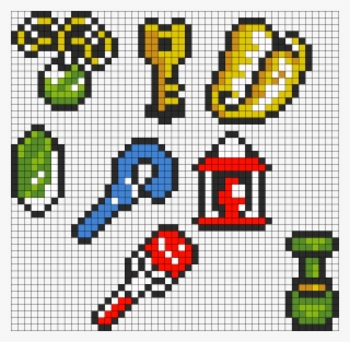 Legend Of Zelda Link To The Past Items Perler Bead - Legend Of Zelda Link To The Past Pixel Art #5740815