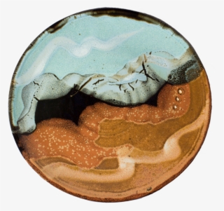 Second Handmade Pottery Dinner Plate Turquoise-brown #5740960