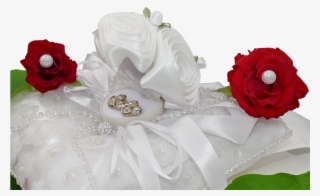 Wedding, Ring Pillow, Roses, Beads, Red, White, Section #5754242