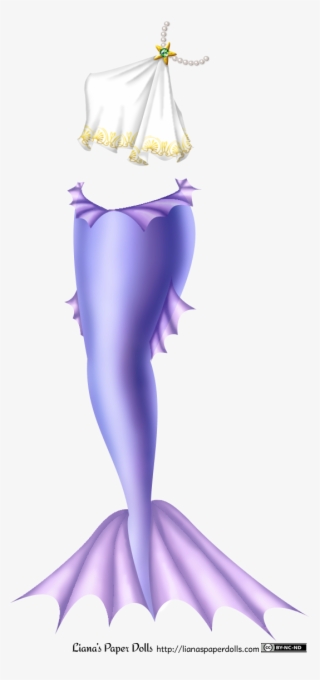 A Bluish-lavender Mermaid Tail With Lighter, Warmer - Mermaid Tails Colored Drawing #5755135