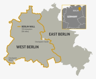 Map Of The Berlin Wall Separating West Berlin And East - East West Berlin Wall Map #5755548