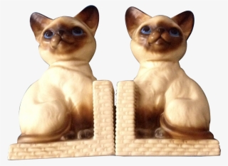 Vintage Japan Siamese Cat Ceramic Bookends Figurines - Siamese #5756394