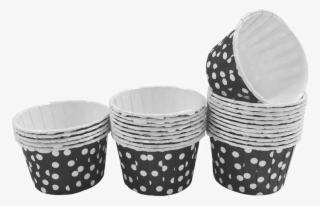 Black With White Polka Dot 10pc Mini Paper Cups - Paper Cup #5761701