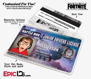 Fortnite Inspired Battle Bus Junior Drivers License #5763631