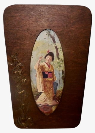Vintage Print Of Japanese Geisha In Aesthetic Wood - Geisha #5764194