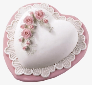 Free Png Pink Heart Cake With Roses Png Images Transparent - Heart Cake Png #5765751