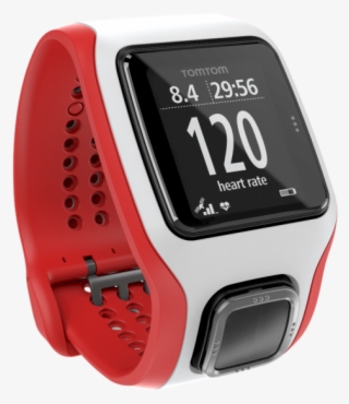 Gps Running Watch With Built-in Heart Rate Monitor* - Tomtom Runner Cardio Gps Sports Watch - White/red #5773997