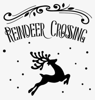 S50032 “reindeer Crossing” 18 X 18″ Wood Plank Sign - Vickerman 12" Silver Glitter Deer Ornaments. Set #5774680