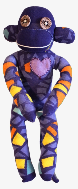 Handmade Sock Monkey Plush Toy With Funky Pattern Socks - Sock Monkey #5775672