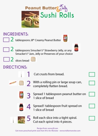 Peanut Butter And Jelly Sushi Rolls, Recipe Book And - Peanut Butter And Jelly Sushi #5776166