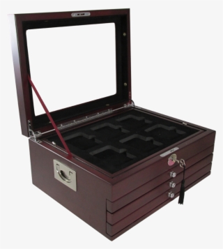 Multi Tray, Wood Deluxe Glass Top, Latch Key - Professional Coin Grading Service #5777353