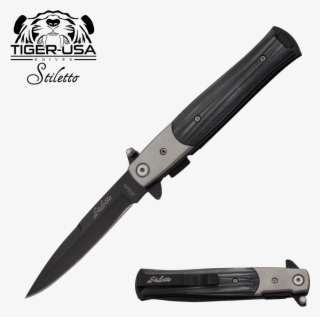 9" Marble Italian Milano Stiletto Tactical Spring Assisted - White And Black Stiletto Knife #5777774